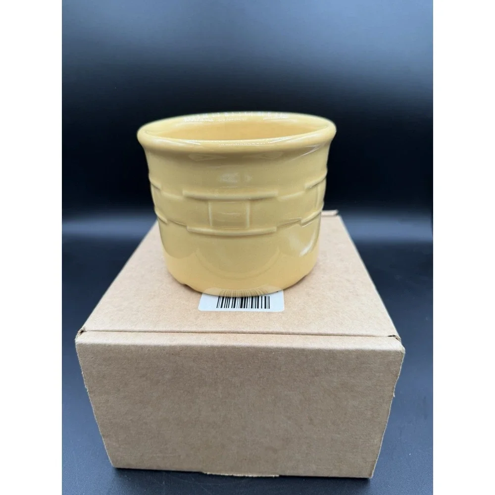 Longaberger Pottery 1 Pint Salt Crock 🧂🍯 Butternut – NIB New in Box